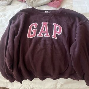 GAP Burgundy Sweatshirt with Pink Lettering